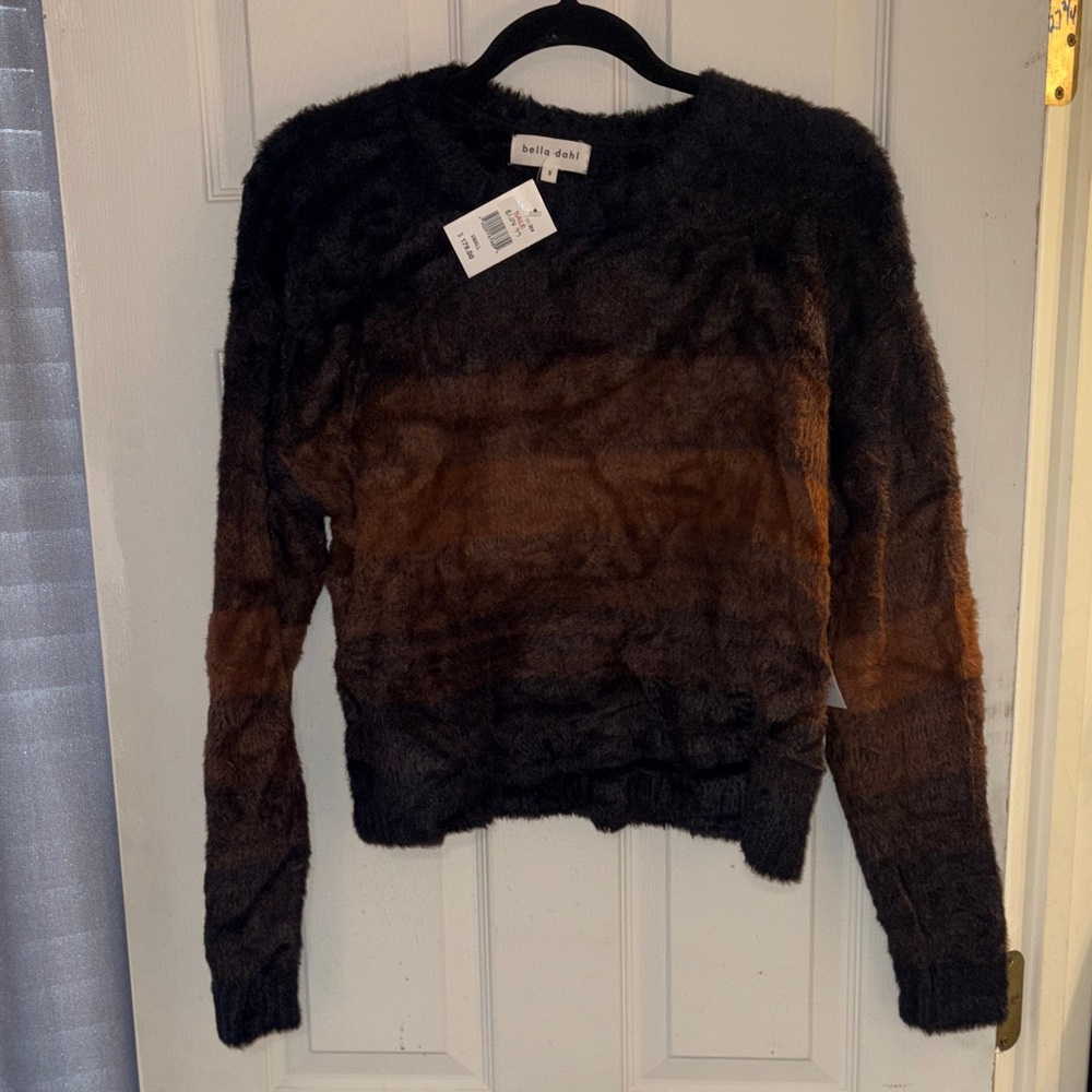 Bella Dahl Black and Brown Fuzzy Sweater